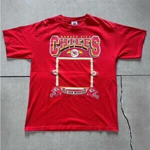 90s Vintage Kansas City Chiefs Athletic Joy Red T Shirt Size L